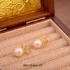 Elegant French Pearl Star Stud Earrings: Versatile, High-End, Stylish, and Unique for Women