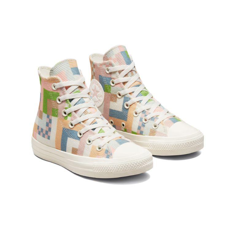 Converse Chuck Taylor All Star High Crafted Abstract Stripes Women Sneakers Multi-Color Egret Pink-Clay 572702C