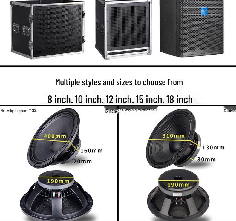 Professional 12" & 15" Full-Range Bass Stage Speaker for KTV