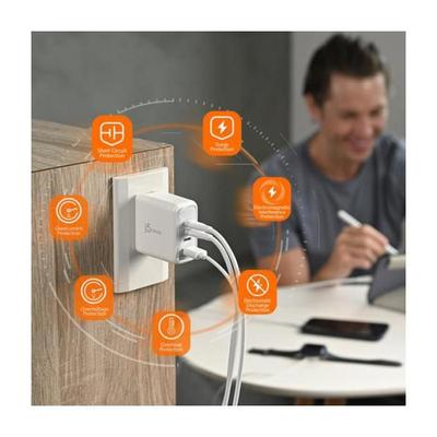 USB-C Charger - J5CREATE - JUP4370EF-N - GaN - 70W - 4 Ports