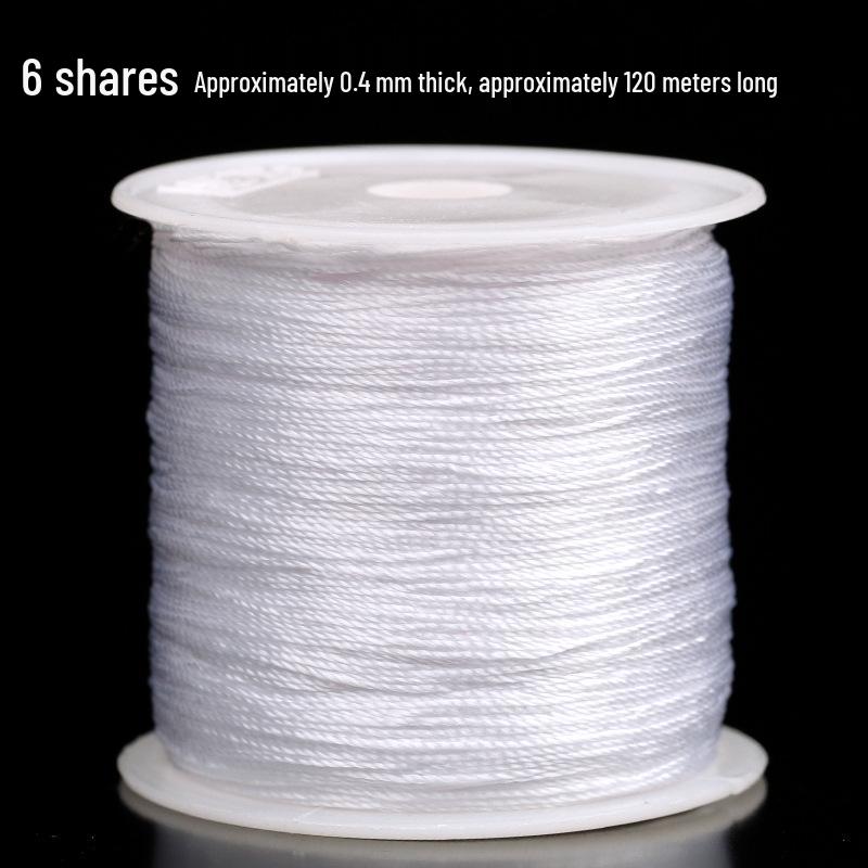 Polyester Filament Thread for Jewelry and Beading: Pearl and Red Rope for Weaving and Hanging Polyester Strand