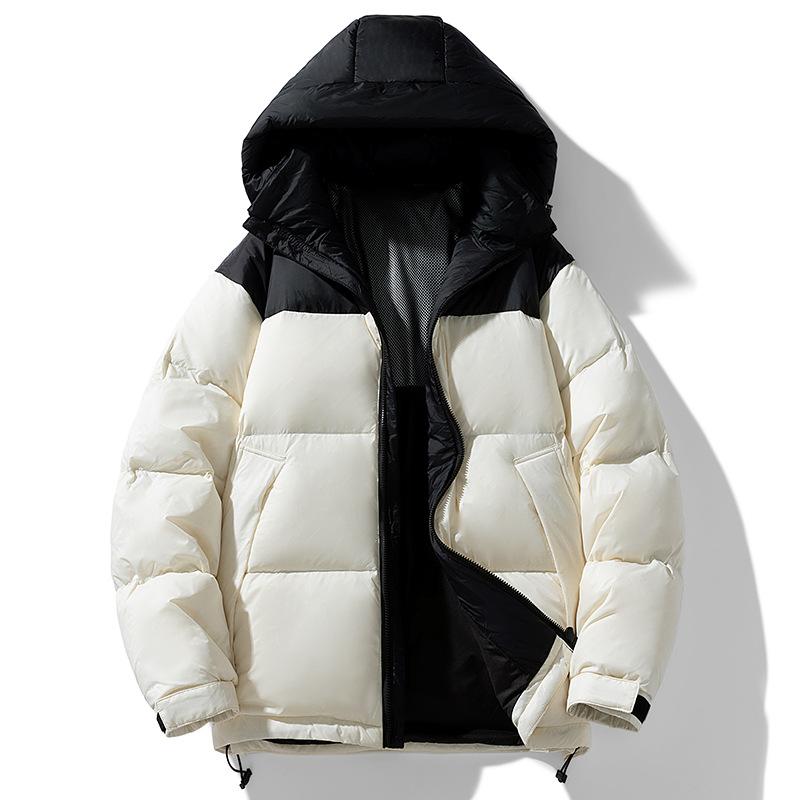 90 White Duck Down Jacket Men's Couple Winter Hooded Windproof Warm Thickened Bread Clothing Trendy Versatile Jacket