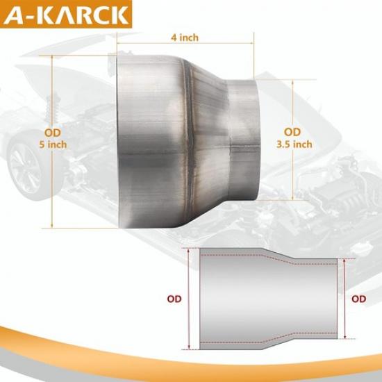Exhaust Adapter Connector 3.5" OD to 5" OD, Exhaust Pipe Reducer 3.5" OD to 5 OD