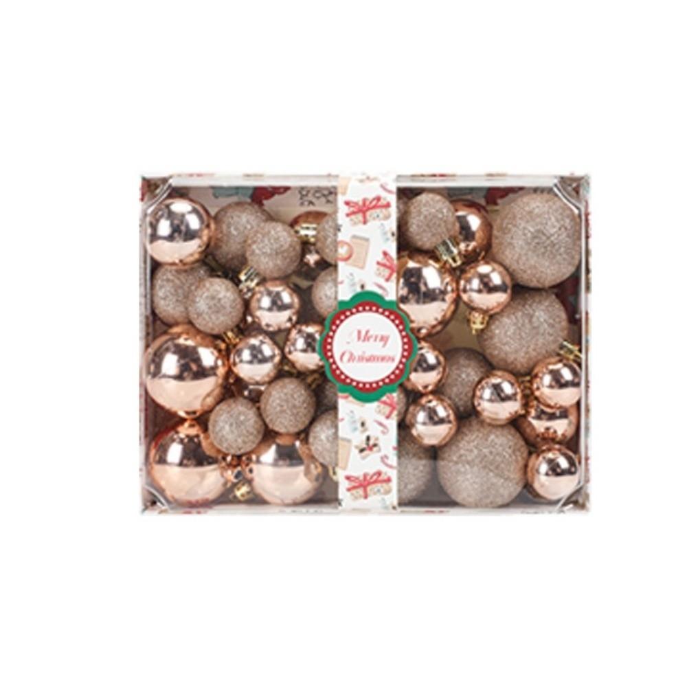 42Pcs/set Xmas Baubles Christmas Ball Set Plastic Xmas Ornament Ball Xmas Tree Hanging Pendant