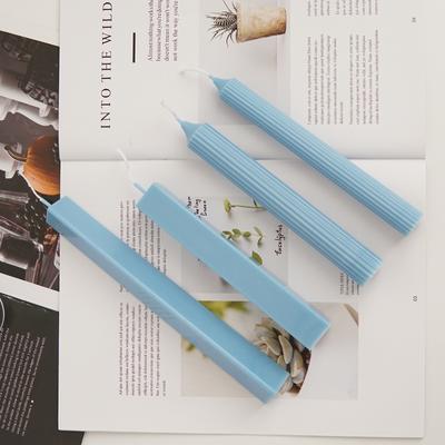 1Pc DIY Handgemachte Liefert Duft Romantische Abendessen Kerze Spritzguss Lange Säule Getriebe Spitze Wachs Acryl Kerze Form