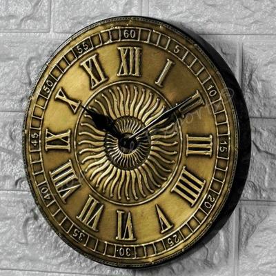 Uhr Analog Handgefertigt Holz und Messing Wanduhr (8 Zoll 20 cm) Reines Messing mit Antik-Finish