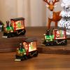 Festival Glowing Christmas Train Figurine Christmas Light Up Miniature Train Scene Ornament for Family Celebration