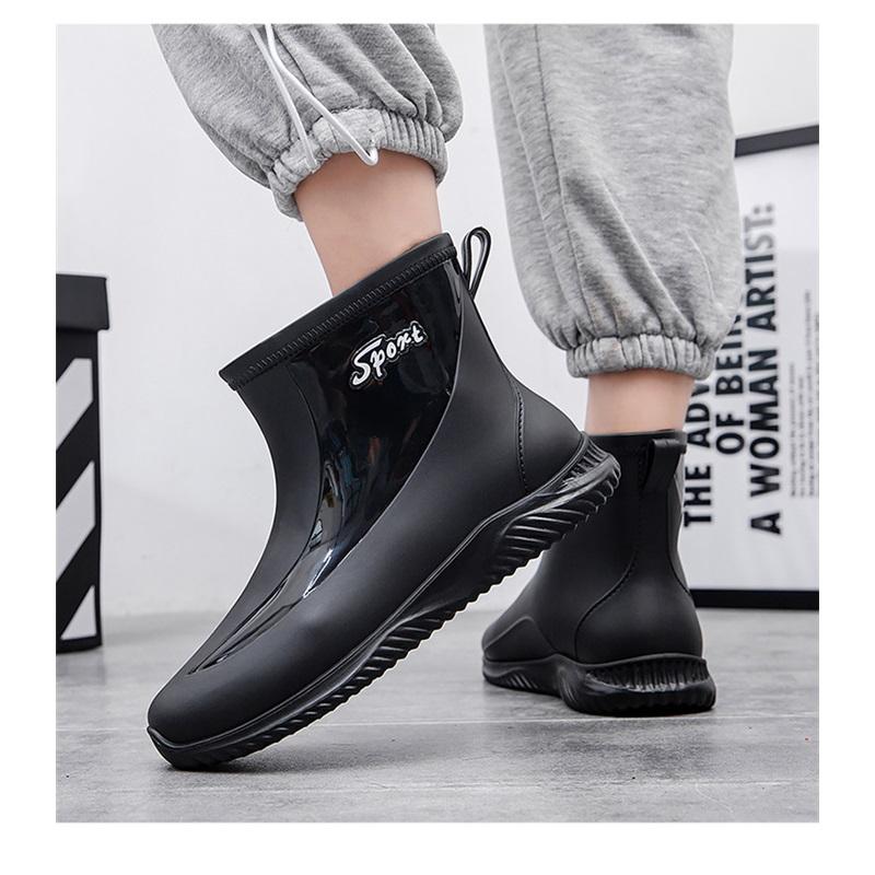  Waterproof Short Ankle Rain Boots Non-slip Rubber Casual Rain Shoes