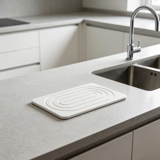2Pcs Diatomaceous Earth Drying Pad Anti-Slip Leak-Proof Stone Sink Tray for