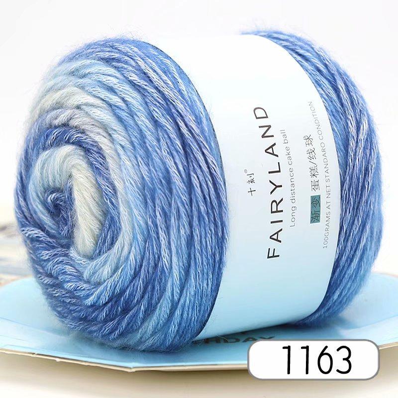 Cake Wool Segment Dyeing Gradual Change Baby Children'S Wool Cotton Thread Rainbow Thread Handwoven Shawl Scarf Sweater Special