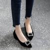 Women's Shoes Rhinestone Low Heel Elegant Diamond Black with Crystals Office Pointed Toe Formal Ladies Pumps Summer 2025 Stylish