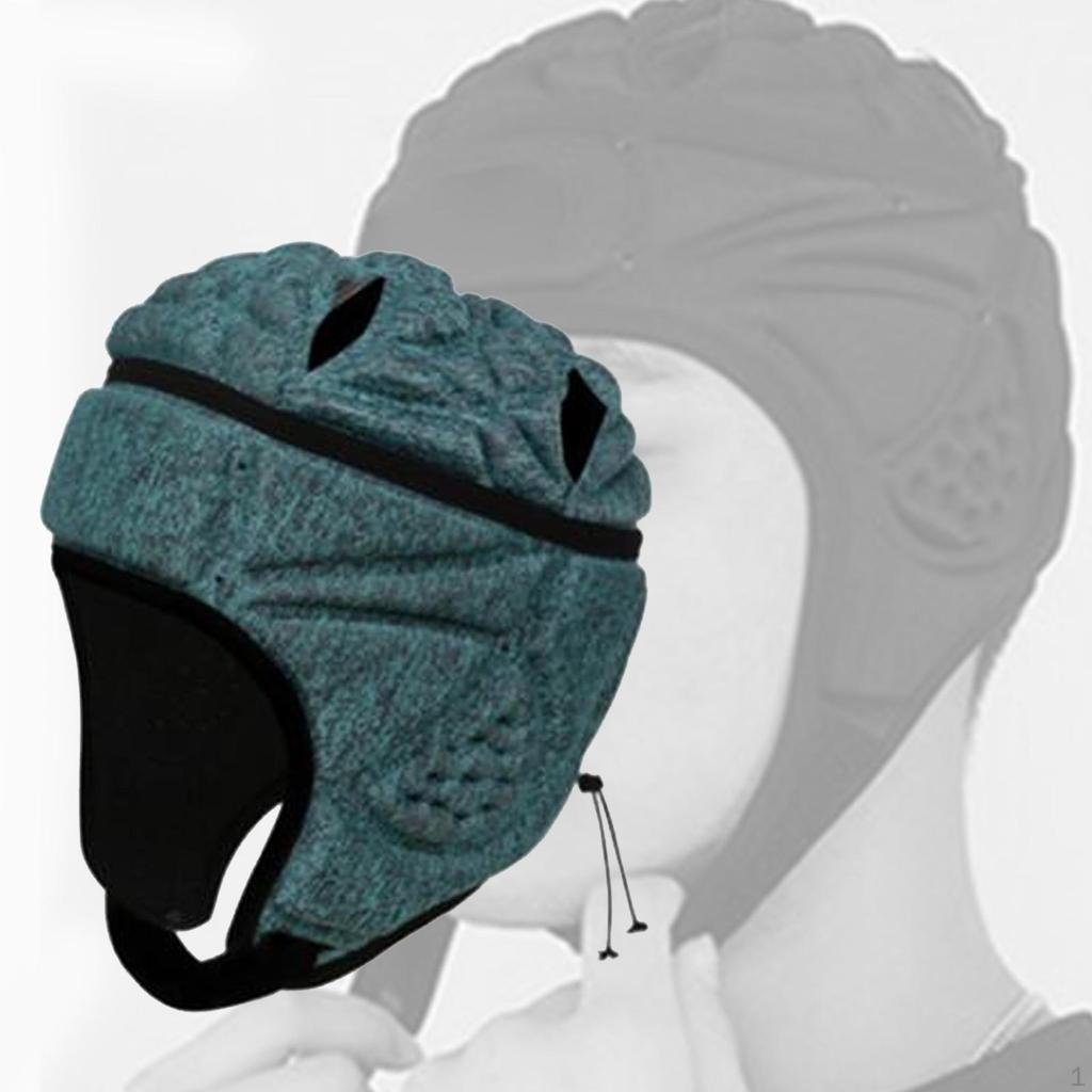 Casque De Protection Rugby Souple - Réglable, Pour Football, Sports D'Équipe - Noir