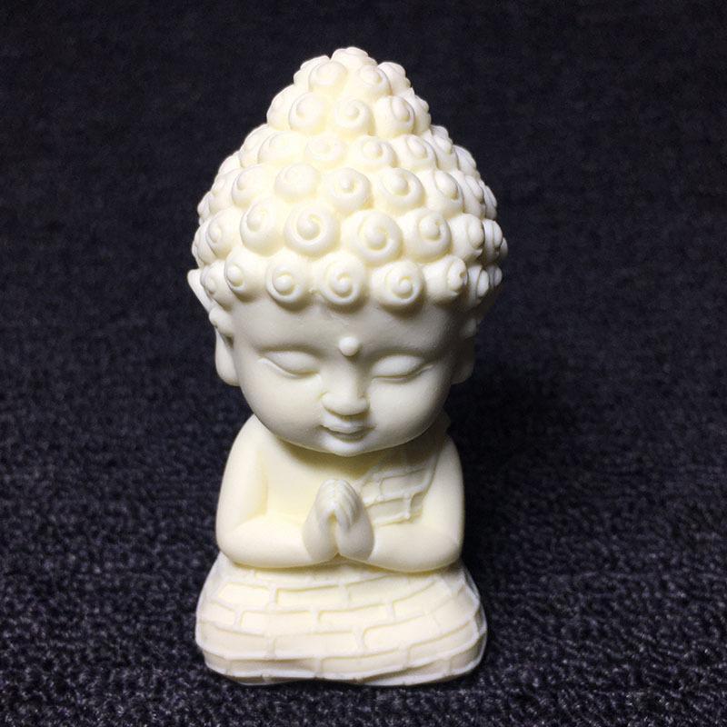 Heat-resistant Q Version Lotus Tathagata Carved Statue Cute Car Dashboard Ornament for Home Desktop Decor Gift