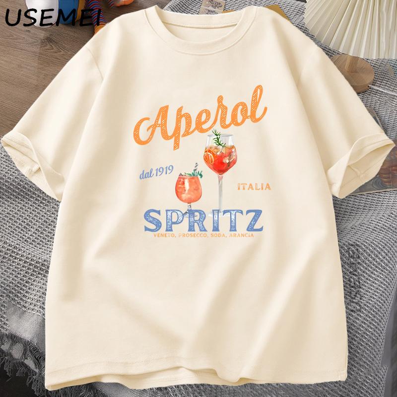 Aperol Spritz Tshirt Aperol Graphic Italian Style T Shirt Italy Summer Graphic Tee Breathable Casual Comfortable Printed Top