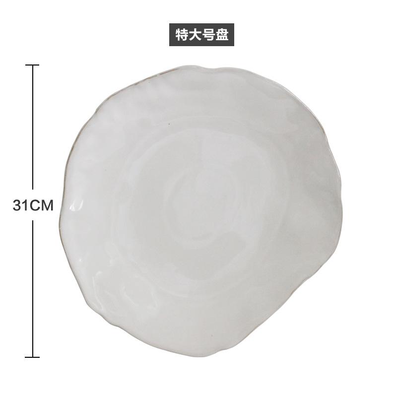 Irregular Ceramic Dinner Plate Set Rice Bowl Sauce Dish Soup Bowl Noodle Bowls Sushi Plate Dessert Bowls Western Steak Plates