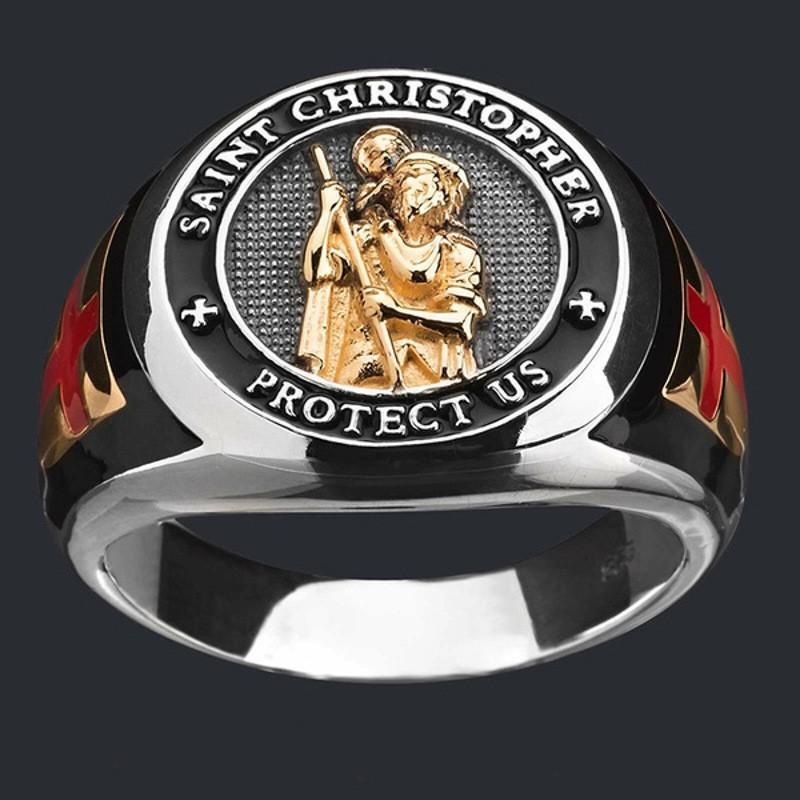 Selling Gold Jewelry, Freemasonry Logo Retro Trendy Man Dripping Oil Ring, Direct Supply