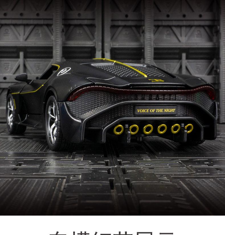Black Mamba Bugatti H2013 Model: Alloy Sports Car Ornament with Sound & Light for Boys