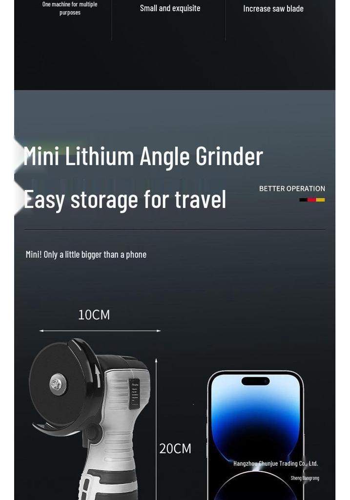 Rechargeable Mini Angle Grinder and Sander with Lithium Battery