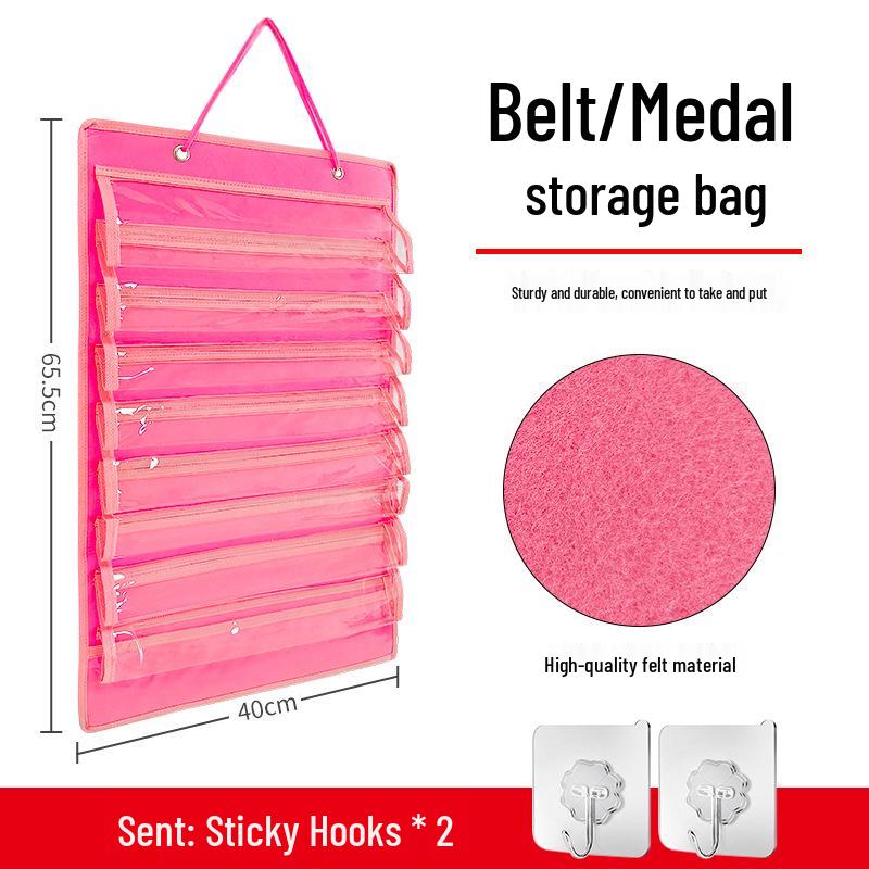 Filz Kampfsportgürtel & Medaillen Wanddisplay-Halterung - Staubdicht zum Aufhängen für 8-10 Taekwondo-Gürtel