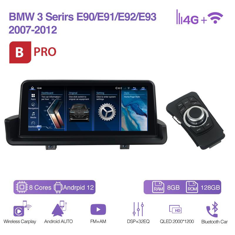 10.25Inch Car Multimedia Video Player For BMW 3 Series E90/E91/E92/E93 2007-2012 GPS Navigation Radio CarPlay 4G 360Camera