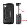 YOCASTY Flip Remote Car Key Shell Case For Peugeot 207 307 308 407 607 807 For Citroen C2 C3 C4 C5 C6 Xsara Berlingo HU83 VA2