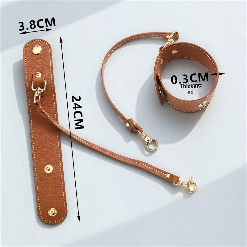 Vintage Pu Leather Glove Holder Strap With Clasp Leather Towel Holder For Handbag Glove Strap For Hat Outdoor Camping Women