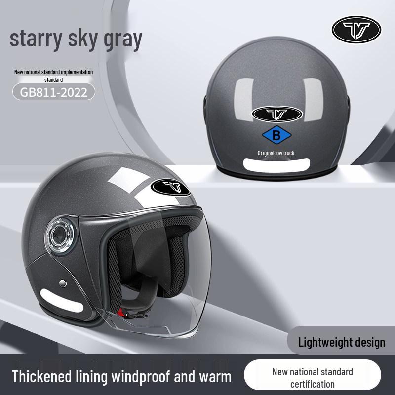 3C Certified All-Season Half Helmet for Electric Scooters, Unisex, Autumn/Winter Warmth, Safety Helmet
