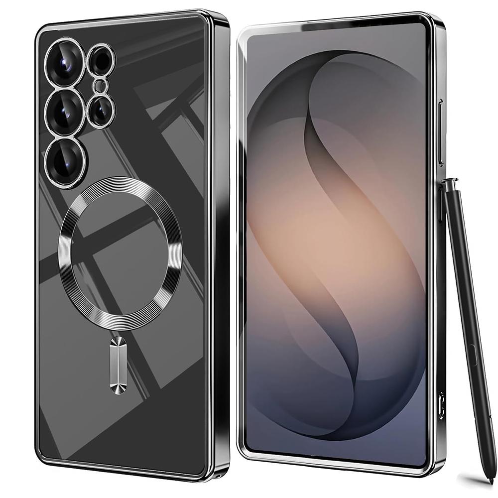S26Ultra Magnetic For Magsafe Case For Samsung Galaxy S26 S25 Edge S24 S23 FE Ultra Plus S26+ Soft Clear Plating Silicone Shell