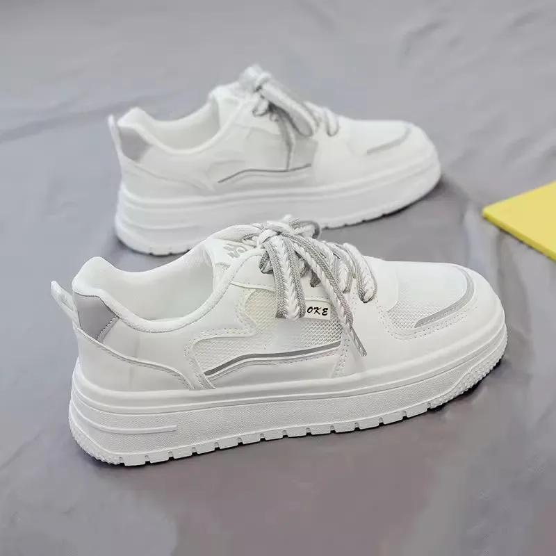 Designer Damen Board Schuhe Outdoor Freizeit Sneaker für Damen PU Leder Plateau Schuhe Tragbar Atmungsaktiv Weiblicher Laufschuh