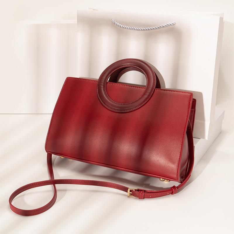 

[Love each other] Niche large-capacity bridal wedding bag 2025 new high-end atmospheric red handbag for women бордовый