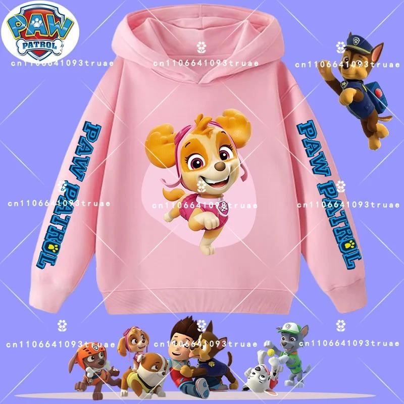 boys' sport shirt, spring-autumn long-sleeved pullover, casual top children's hooded sweatshirt with PAW Patrol cartoon print