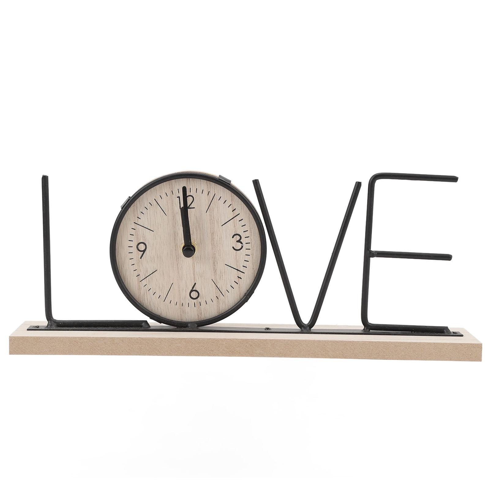 

Настольные полочные часы Дерево Железо Работающие от батареек Современные Декоративные Буквенные Настольные Часы Украшение для