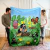 Cute Little Mole Print Cartoon Blanket Warm Soft and Comfortable Home Travel Sofa Bedding Camping Cars Cover Blanket for Gifts
