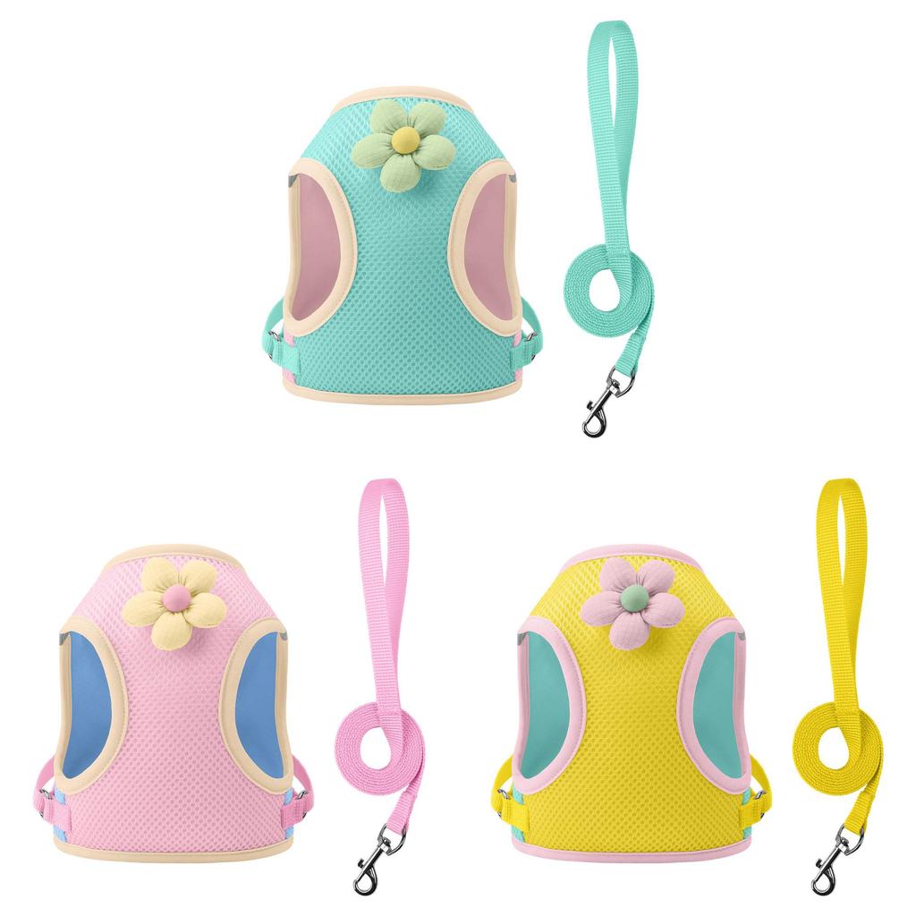 Dog Harness With Cartoon Design For Small Breeds Breathable And Lightweight Pet Accessory