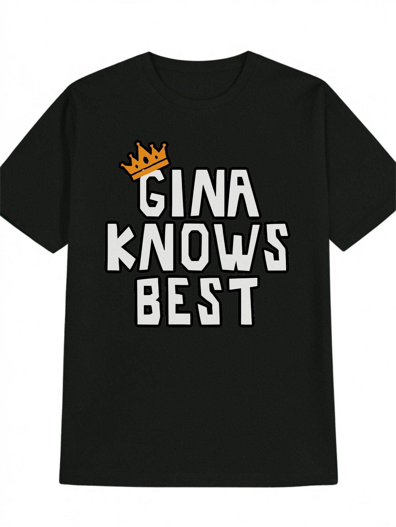 Casual Graphic T-shirt - GINA KNOWS BEST Orange Crown Print XXXXL