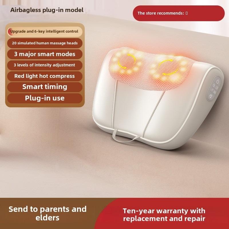 

Подушка для массажа шеи Тракция с помощью воздушной подушки Растяжка Шейный массажер Поясница Спина Плечо Шиацу Разминающий Многофункциональный Горячий компресс EU Plug