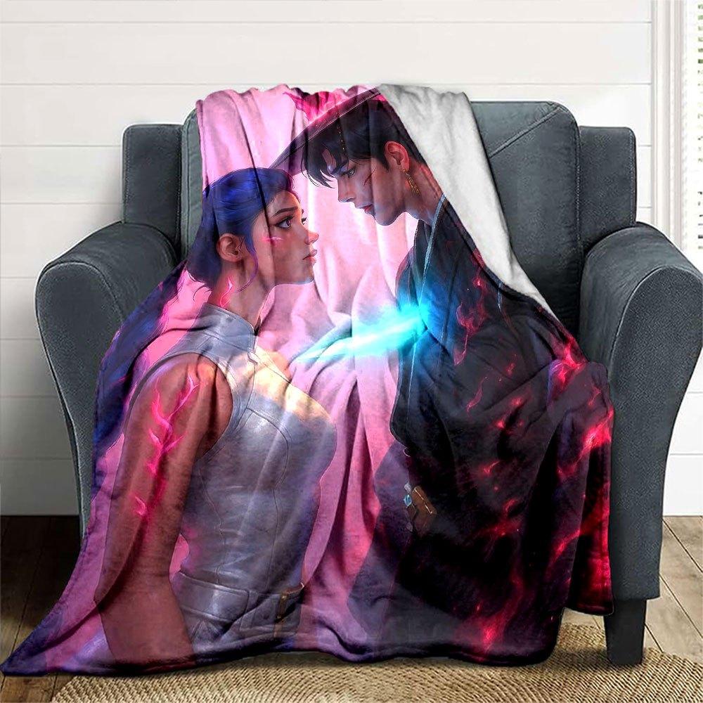 1pc Hunter X Kopo Group Themed Flannel Blanket Suitable for Bed, Home Decor, Graduation Gifts, Easter, Back To School, Christmas, All Season Use