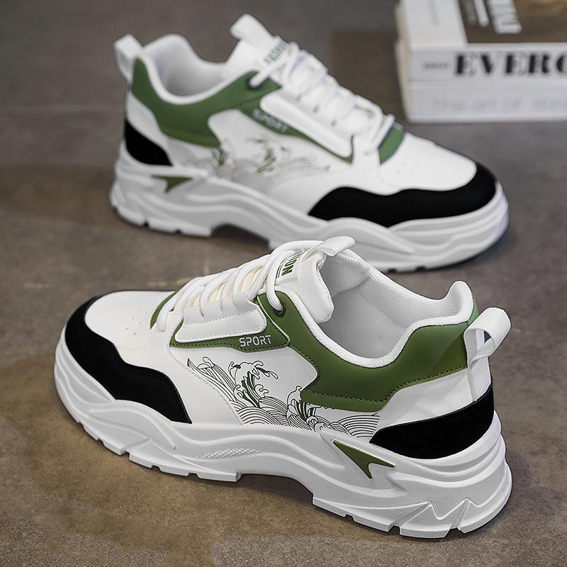 Herren Sommer bequeme vielseitige Freizeitschuhe Teenager Laufen rutschfest Sport höhenvergrößernd leichte weiße Schuhe