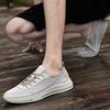 Fashion Men's Outdoor All-match Casual Shoes New Lightweight Driving Footwear Breathable Mesh Men's Shoes Fashion Lace-Up Walking Flats
