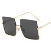 Fashion Oversized Square Sunglasses Women Brand Retro Big Frame Sun Glasses Female Metal Semi-Rimless Designer Oculos De Sol