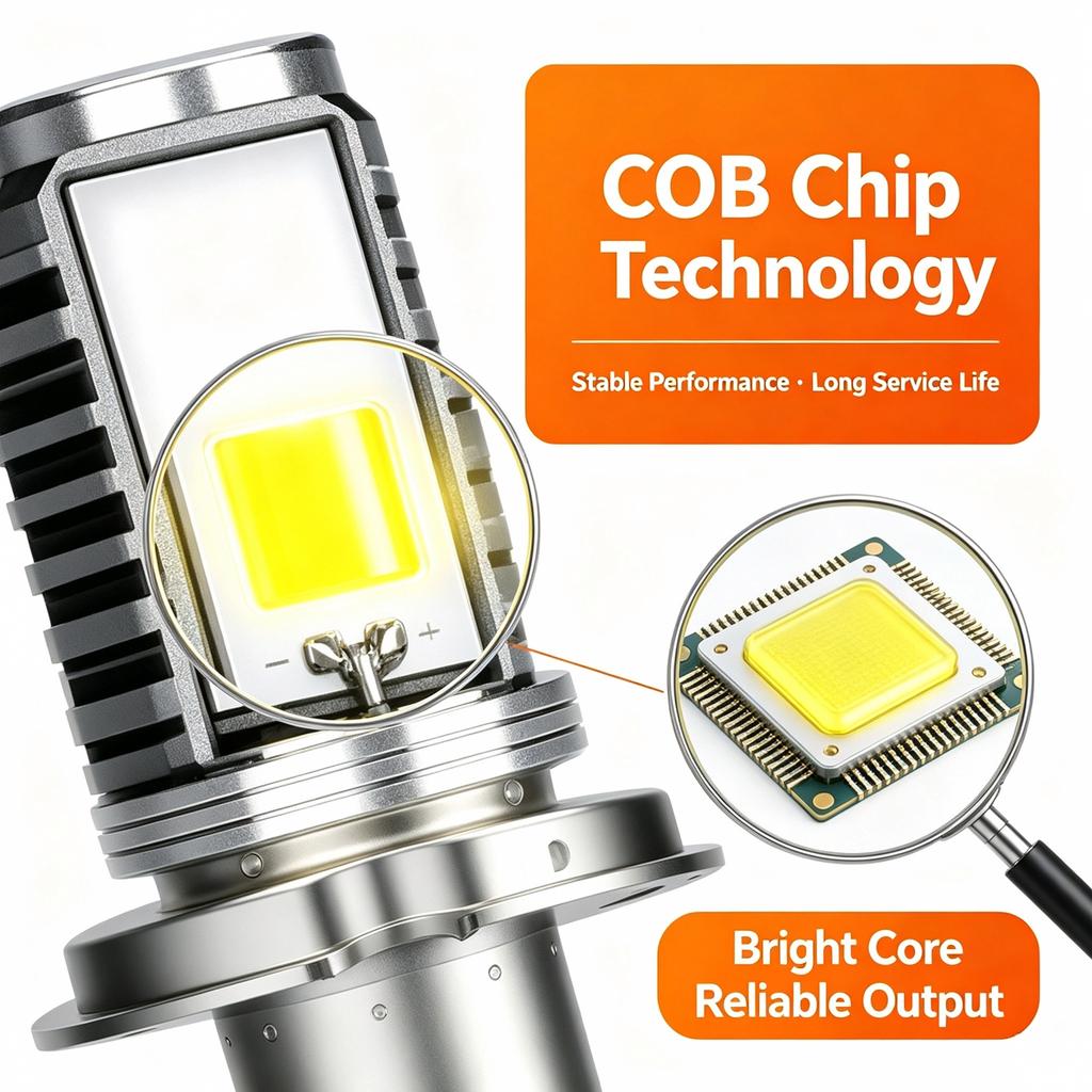H4 LED Moto H6 BA20D LED Motorcycle Headlight Bulbs 2 Sides COB White 6000K Hi Lo Lamp Scooter Accessories Fog Lights 12V
