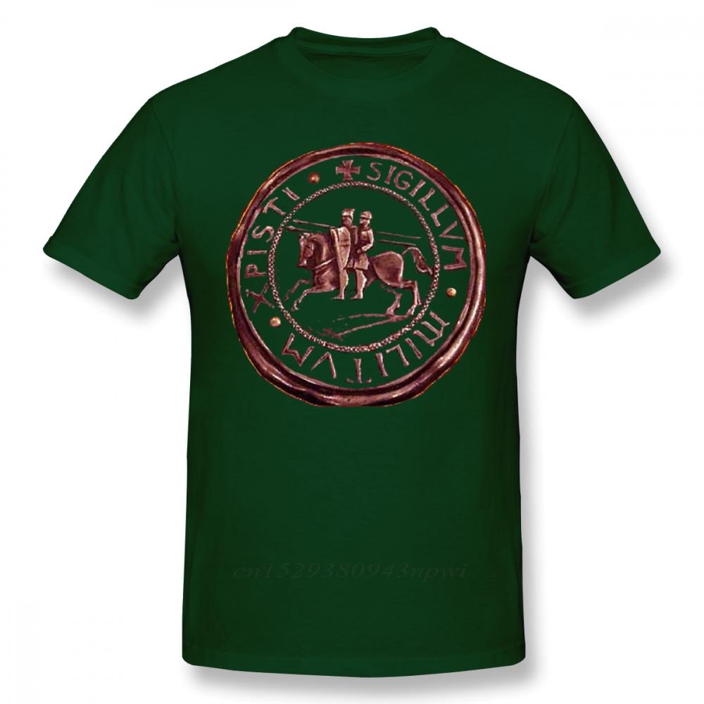 Templar TShirt Knights Templar Seal Symbol T Shirt Graphic 100 Cotton Tee Shirt Men Short Sleeve Classic Cute Tshirt