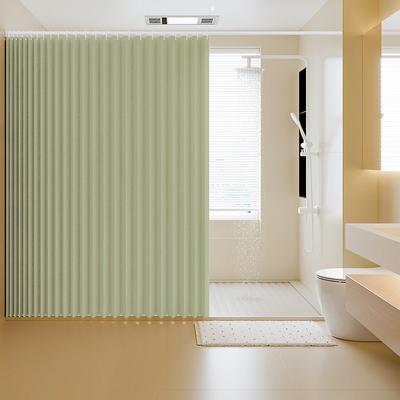 Gruba, składana zasłona prysznicowa 230 g/m², wodoodporna, imitacja lnu, zasłona prysznicowa do łazienki, duża, do kąpieli, zasłona do wanny