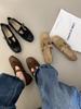 Vintage T-buckle with Mary Jane Shoes for Women 2025 New Pointed Flat Bottom High Matching Skirt Ballet Single Shoes for Women