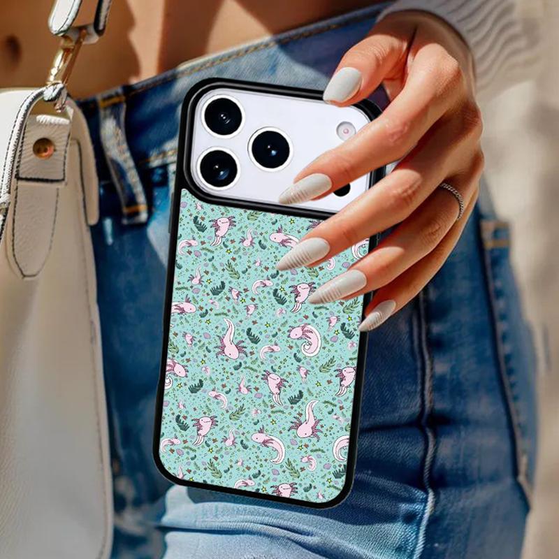 Süßes Tier Axolotl weiche Handyhülle für iPhone 17 Air 14 15 13 12 Max Hülle für Apple 14 15 16 16e 11 Pro Max Plus Coque