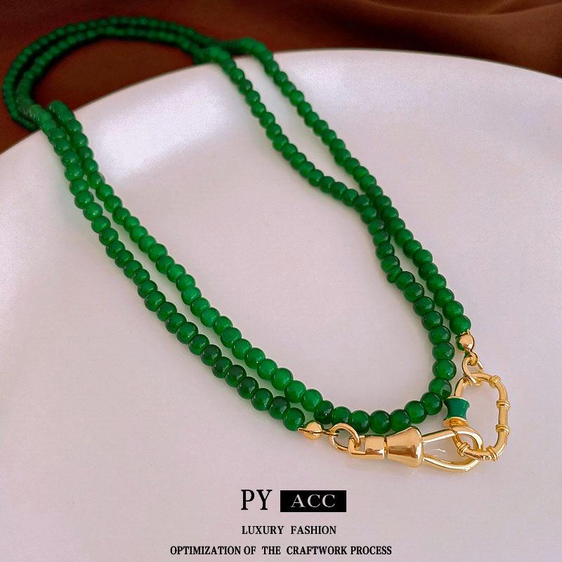 Elegante chinesische ovale Perlenkette: Luxuriöse, modische Schlüsselbeinkette für Damen