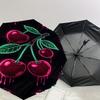 1pc Cherries Neon Automatic Open/Close Umbrella Compact Folding Umbrella with 8-Rib Shaft for Women/Men, Elegant Birthday1180S