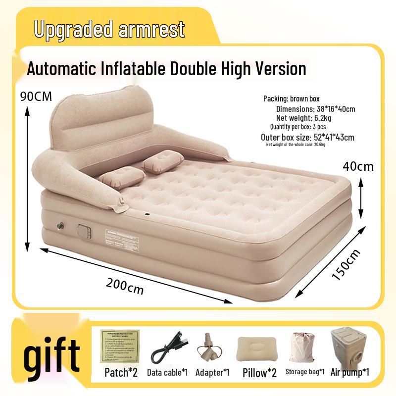 In-Stock Lightweight Inflatable Mat with Built-in Pump for Camping - Wear-Resistant Folding Bed for Lazy Lunch Breaks