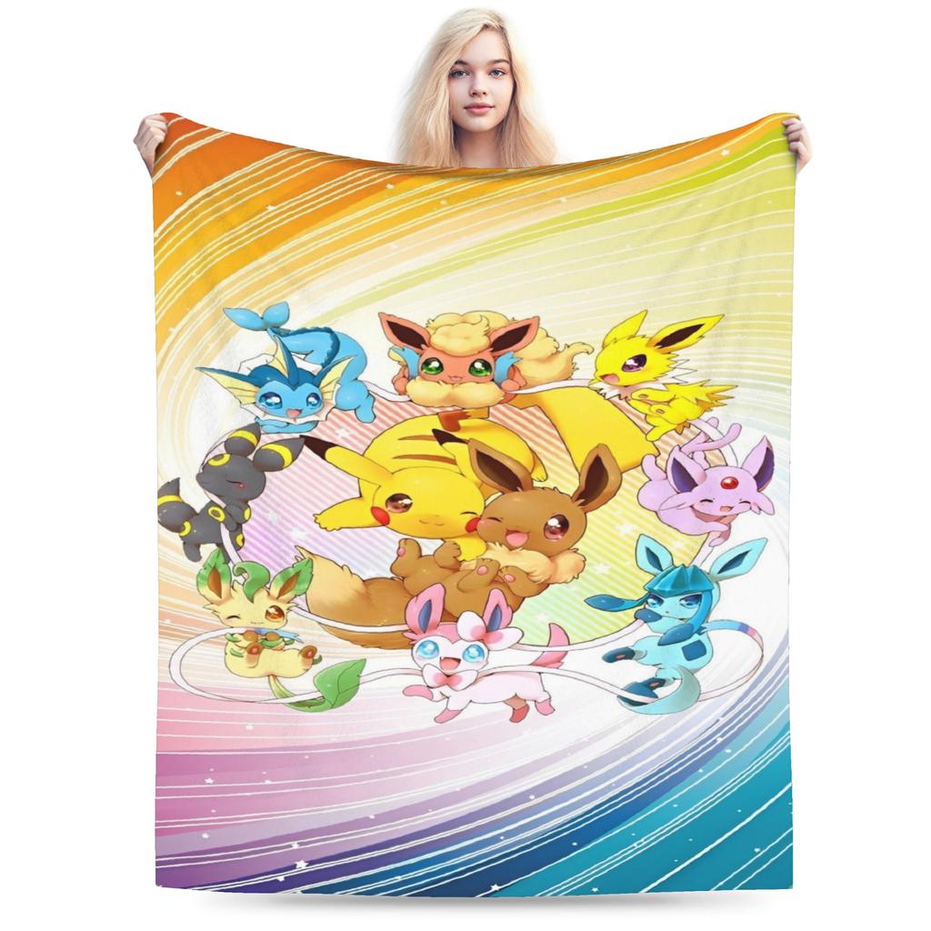 Japanischer Anime Pikachu Einfache Super Warme Decke Pokemon Plüsch Überwurfdecke Neuheit Sofa Stuhl Flanell Bettdecke Bettbezug
