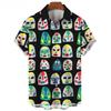 Camisa de Hombre con Estampado de Máscara 3D Verano Lucha Libre Camisa de Manga Corta Casual Camisa Hawaiana para Hombre Ropa Holgada Lucha Libre Mexicana